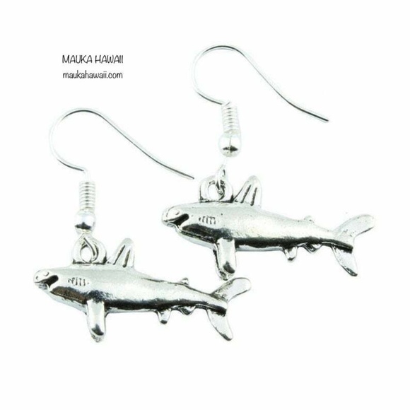 Mauka Hawaii | Jewelry | Ocean Sharks Fish Shark Dangle Earrings Modern ...